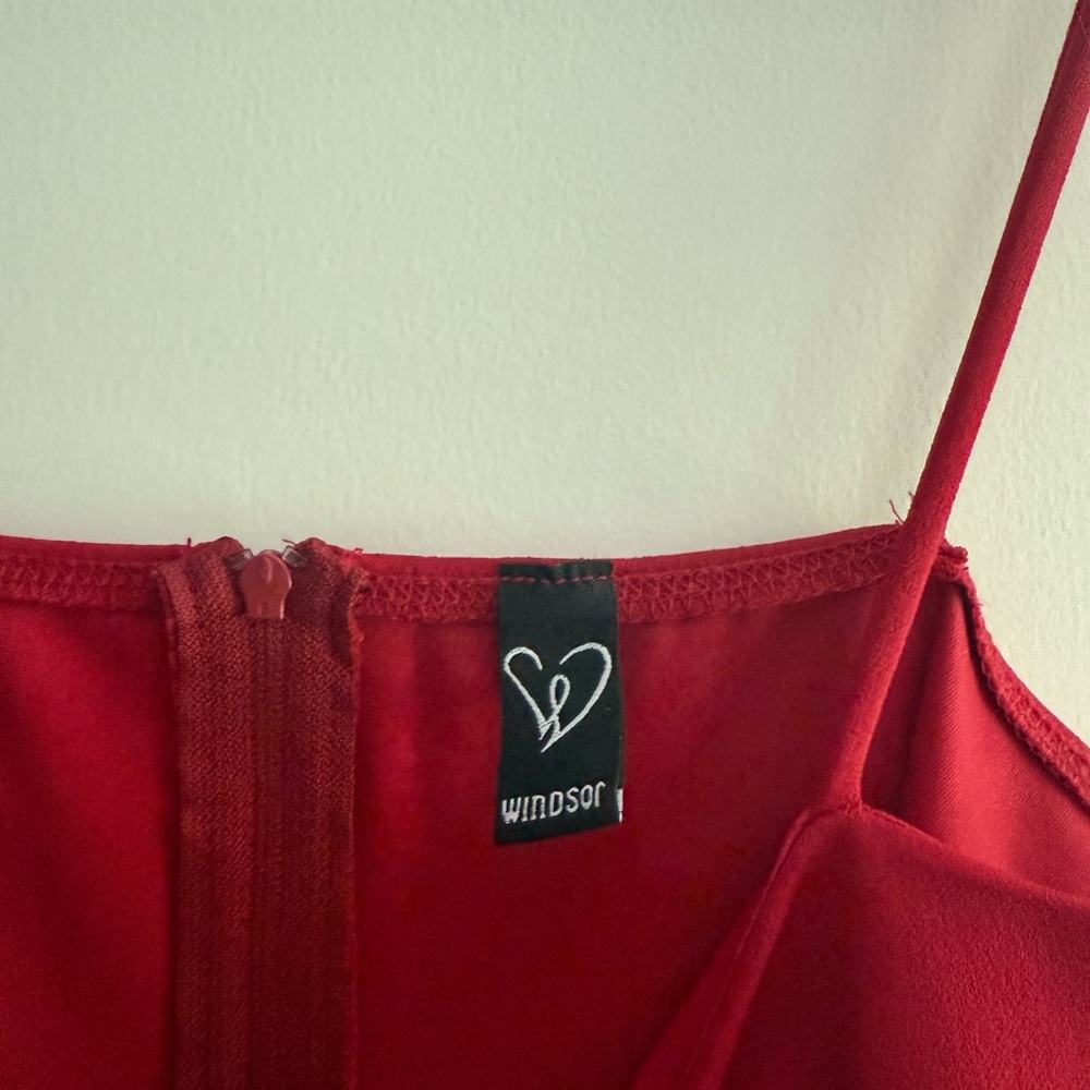 Windsor Red Ruched Mini Dress - Picture 3 of 3